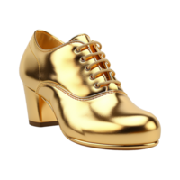 AI generated A gold shoe isolated on transparent background png