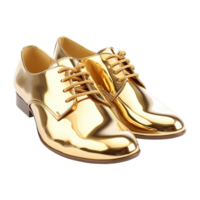 AI generated A gold shoe isolated on transparent background png