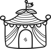 Hand Drawn Carnival tent in flat style vector