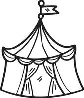 Hand Drawn Carnival tent in flat style vector