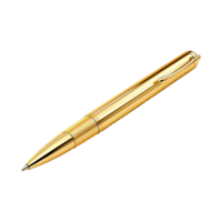 ai generiert golden Stift isoliert auf transparent Hintergrund png