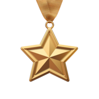 AI generated Minimalist 3d Medal star awards png isolated on transparent background