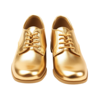 AI generated A gold shoe isolated on transparent background png