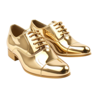 AI generated A gold shoe isolated on transparent background png