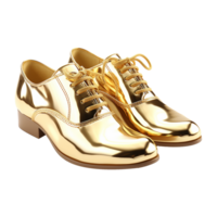 ai generiert ein Gold Schuh isoliert auf transparent Hintergrund png