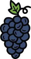 Hand Drawn grape in flat style vector