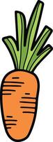 Hand Drawn carrot in flat style vector