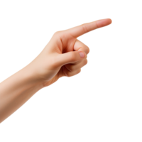 AI generated Pointing hand isolated on transparent background png