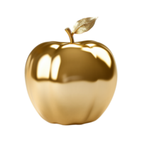 ai generiert golden Apfel isoliert auf transparent Hintergrund png