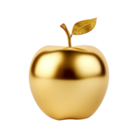 ai generiert golden Apfel isoliert auf transparent Hintergrund png