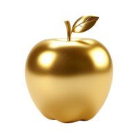 ai generiert golden Apfel isoliert auf transparent Hintergrund png