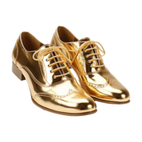 AI generated A gold shoe isolated on transparent background png