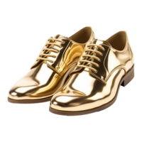 AI generated A gold shoe isolated on transparent background png