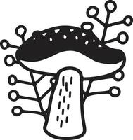 Hand Drawn Mushrooms or poisonous mushrooms in flat style vector