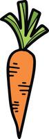 mano dibujado Zanahoria en plano estilo vector