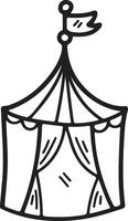 Hand Drawn Carnival tent in flat style vector