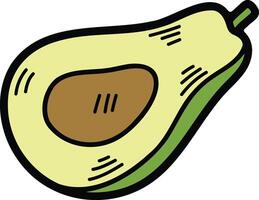 Hand Drawn avocado in flat style vector