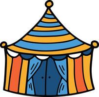 Hand Drawn Carnival tent in flat style vector