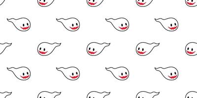 Ghost seamless pattern Halloween spooky vector scarf isolated tile background repeat wallpaper evil devil cartoon doodle illustration gift wrap paper design