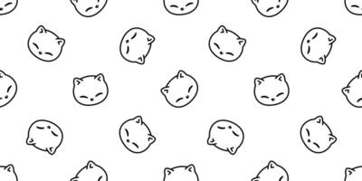 cat seamless pattern kitten calico vector pet head face scarf isolated repeat background cartoon animal tile wallpaper illustration doodle white design