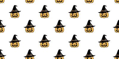 pumpkin Halloween seamless pattern vector witch hat ghost cartoon repeat wallpaper scarf isolated tile background illustration icon symbol doodle design