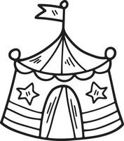 Hand Drawn Carnival tent in flat style vector