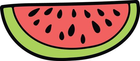 Hand Drawn watermelon in flat style vector