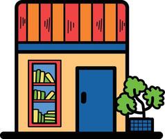 Hand Drawn Shop fronts and buildings in flat style vector