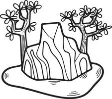 Hand Drawn natural island in flat style vector