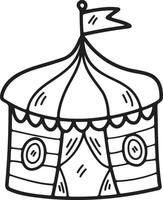 Hand Drawn Carnival tent in flat style vector