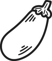 Hand Drawn eggplant in flat style vector