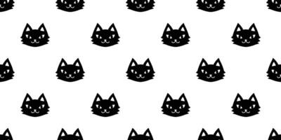 cat seamless pattern kitten vector calico head face cartoon isolated repeat wallpaper tile background character doodle illustration black design