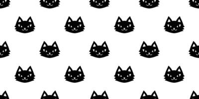 cat seamless pattern kitten vector calico head face cartoon isolated repeat wallpaper tile background character doodle illustration black design