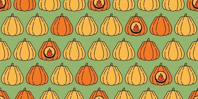 pumpkin Halloween seamless pattern vector cartoon ghost tile background scarf isolated repeat wallpaper illustration icon doodle color design