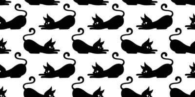 cat seamless pattern Halloween kitten vector calico cartoon repeat wallpaper scarf isolated tile background character doodle illustration design