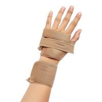 AI generated Hand splint with fingers beige isolated on transparent background png