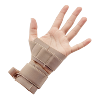 AI generated Hand splint with fingers beige isolated on transparent background png