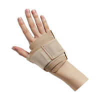 AI generated Hand splint with fingers beige isolated on transparent background png