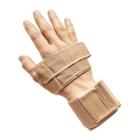 AI generated Hand splint with fingers beige isolated on transparent background png