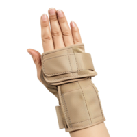 AI generated Hand splint with fingers beige isolated on transparent background png