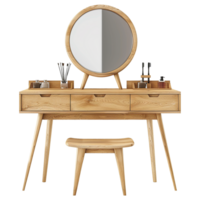 AI generated Wooden dressing table isolated on transparent background png