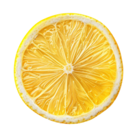 AI generated Lemon slice isolated on transparent background png