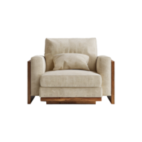 AI generated Minimalist armchair isolated on transparent background png