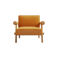 AI generated Minimalist armchair isolated on transparent background png