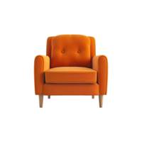 AI generated Minimalist armchair isolated on transparent background png
