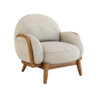 AI generated Minimalist armchair isolated on transparent background png