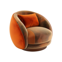 AI generated Minimalist armchair isolated on transparent background png