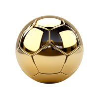 AI generated 3d render golden football isolated on transparent background png