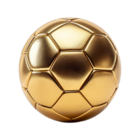 AI generated 3d render golden football isolated on transparent background png