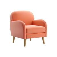 AI generated Minimalist armchair isolated on transparent background png